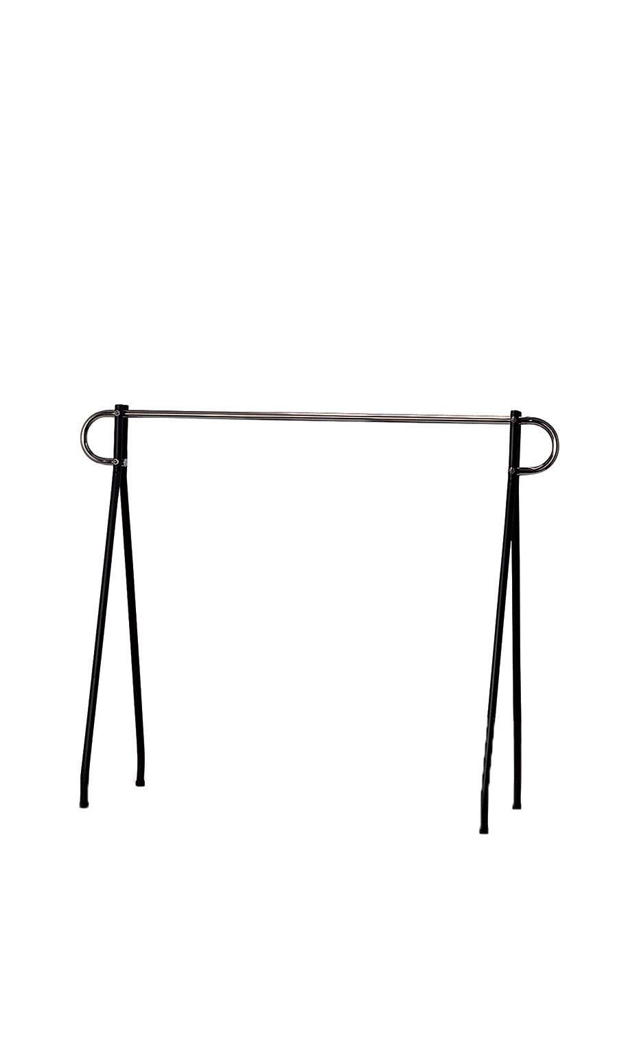 60" X 48" Black & Chrome Single-Rail Clothing Rack