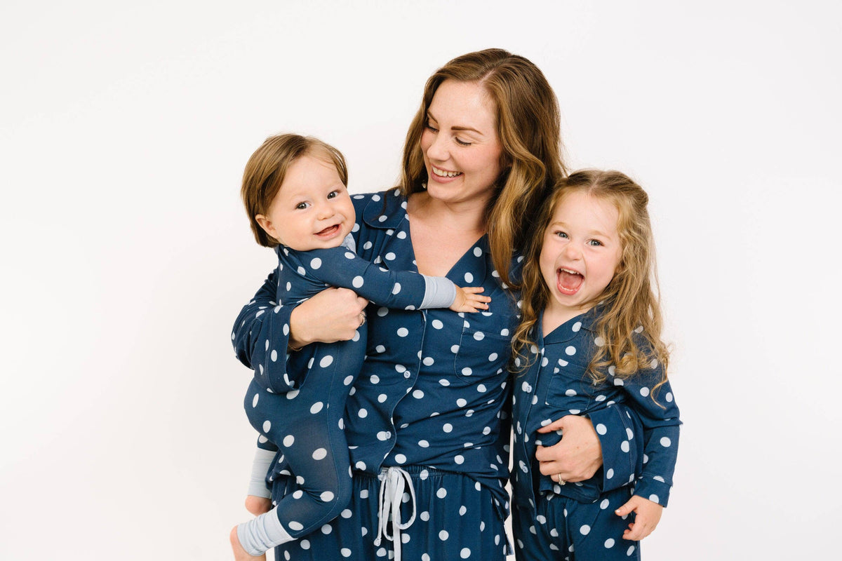 Navy Polkadot Bamboo Sleeper