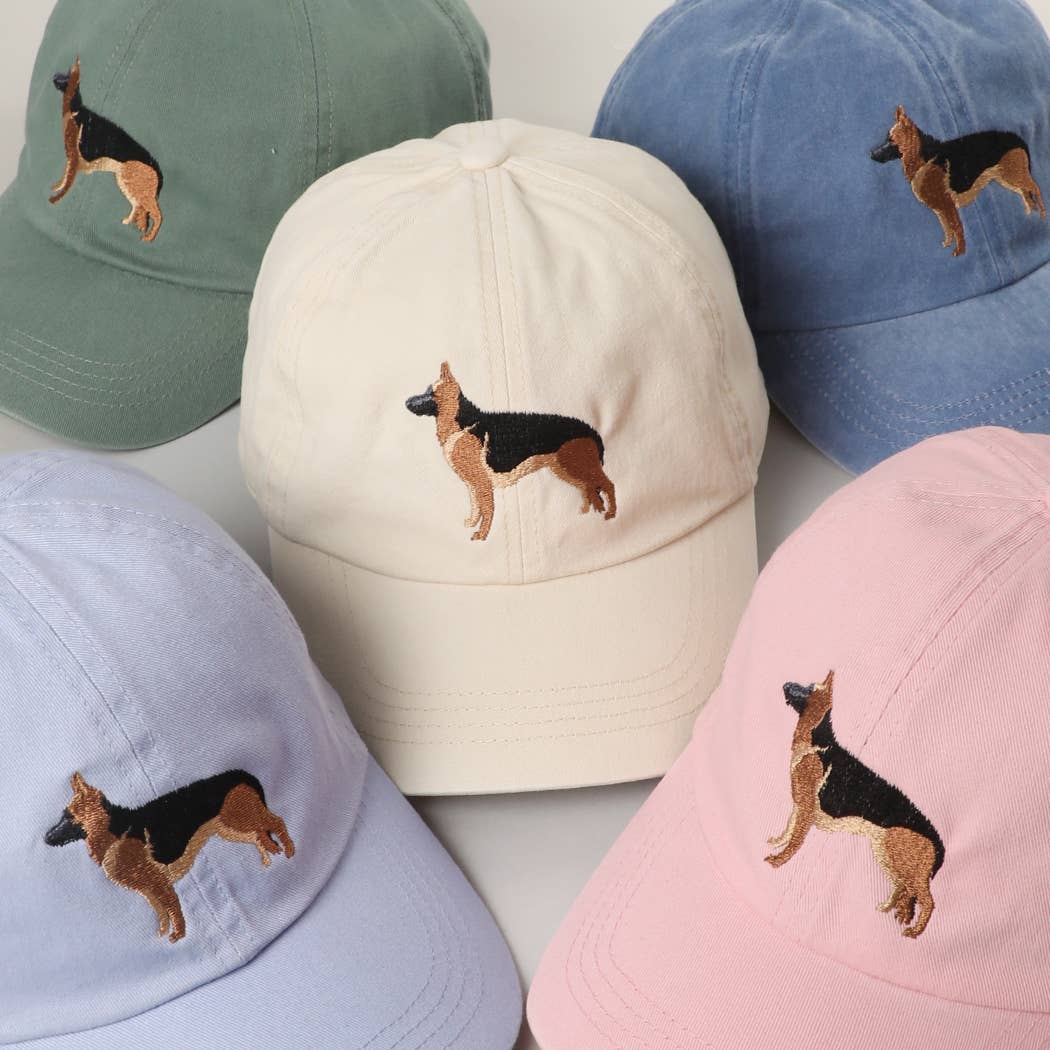 German Shepherd Embroidery Cotton Baseball Cap