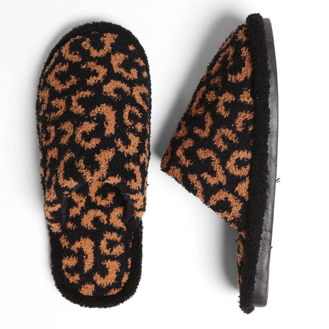 Winter Luxury Soft Leopard Pattern Slipper