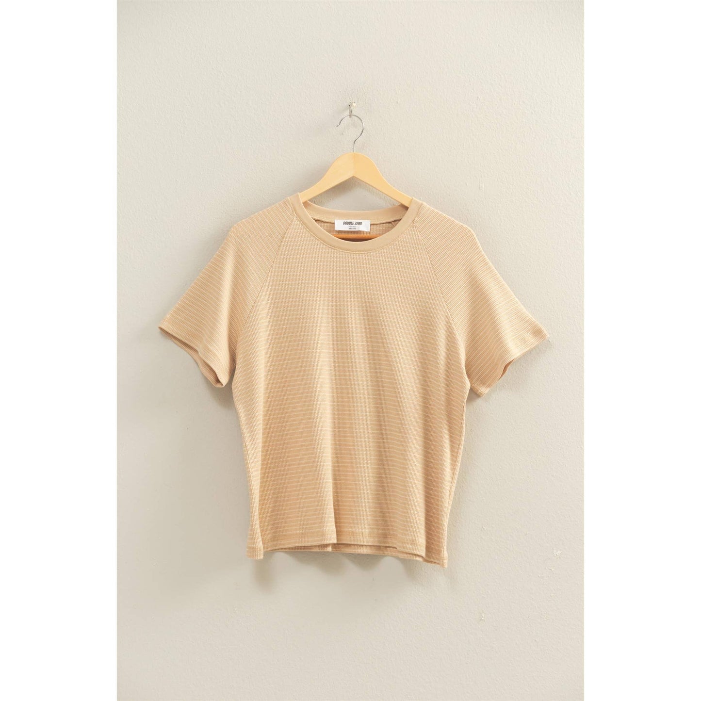 Textured Striped Raglan Sleeve Tee