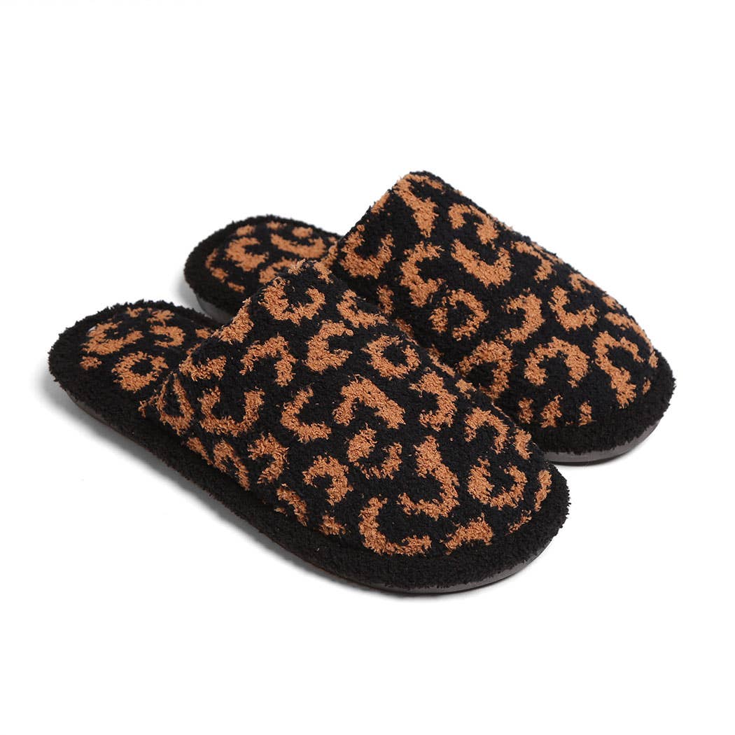 Winter Luxury Soft Leopard Pattern Slipper