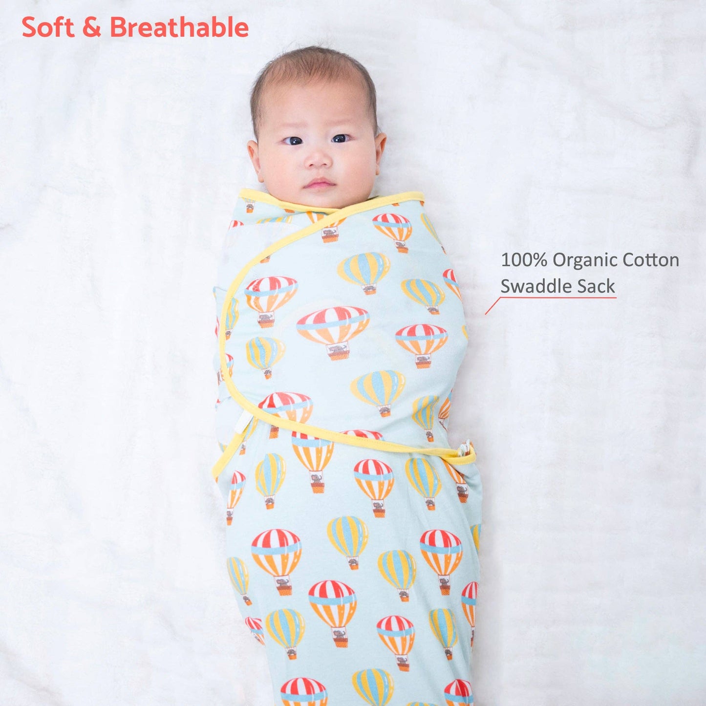 Cotton Velcro Newborn Swaddle Sack The Sky Is The Limit