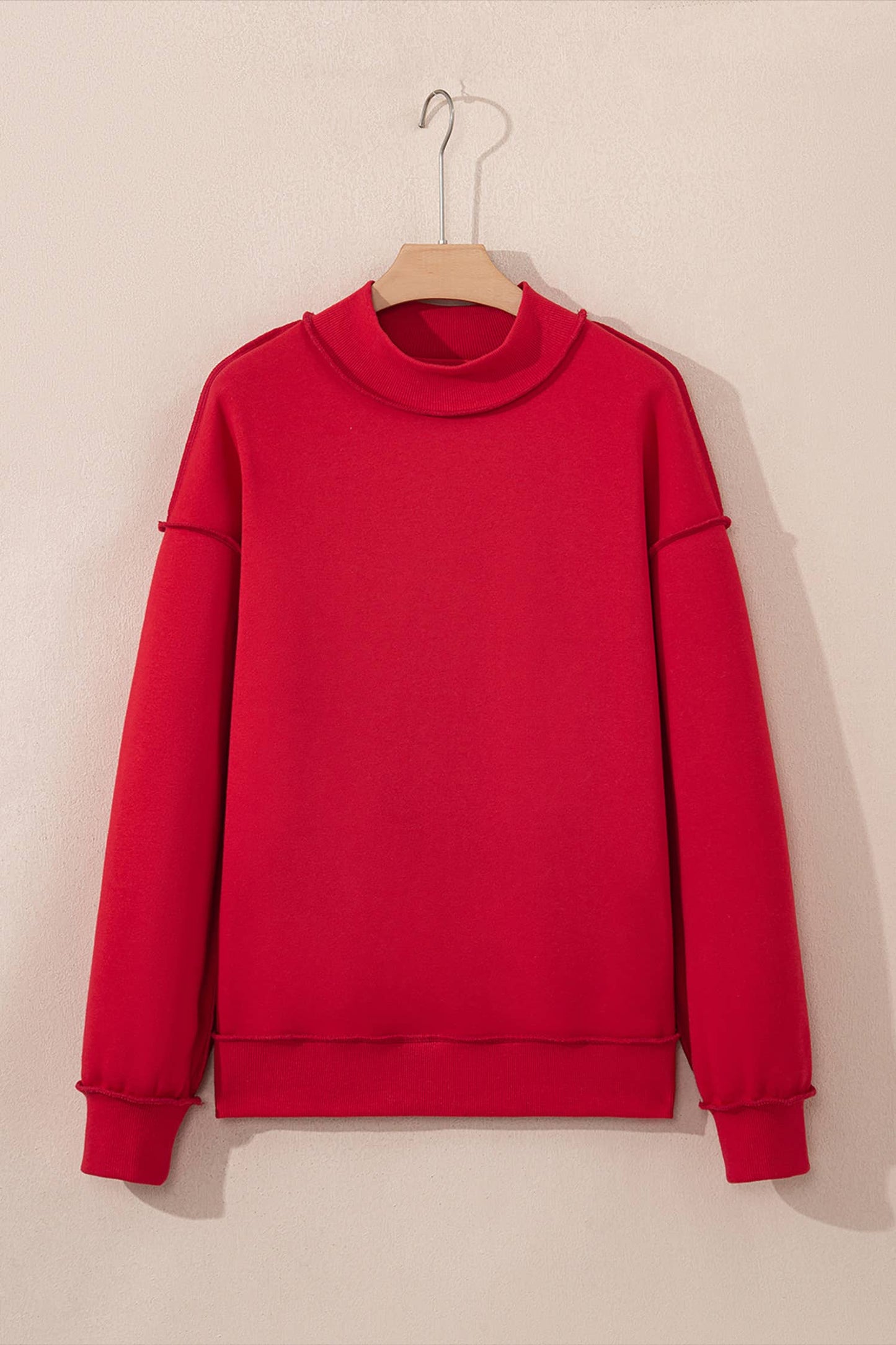 Oversize Reversible Mock Neck Sweatshirt