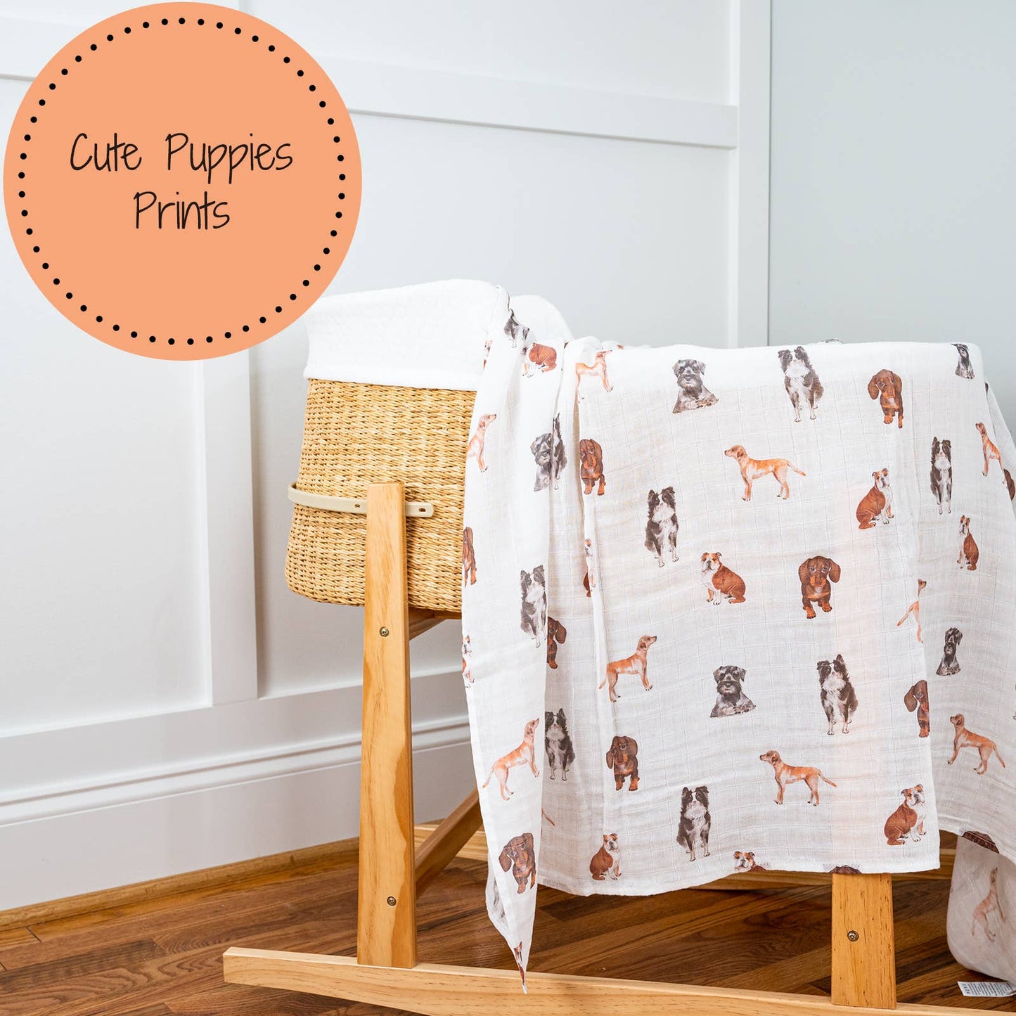 Baby Muslin Swaddle Blanket 47x47 Doggone Cute