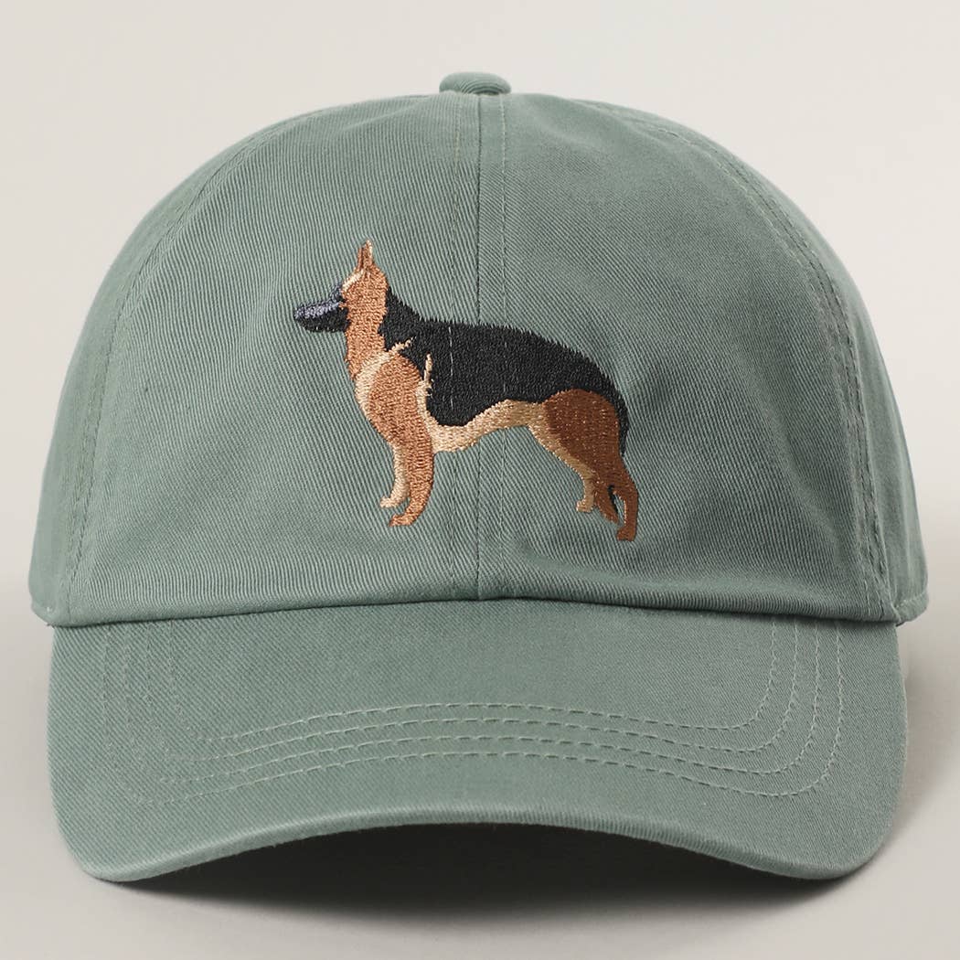German Shepherd Embroidery Cotton Baseball Cap