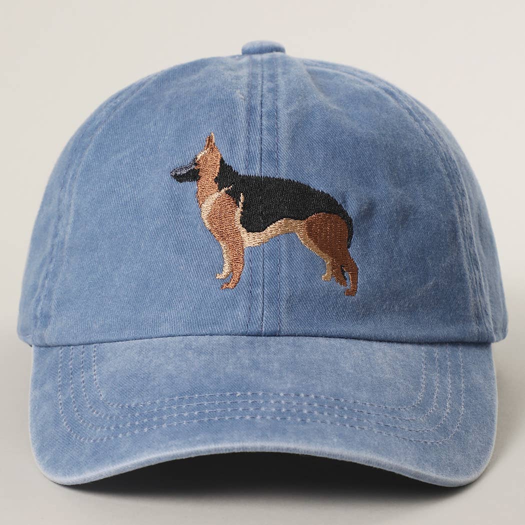 German Shepherd Embroidery Cotton Baseball Cap