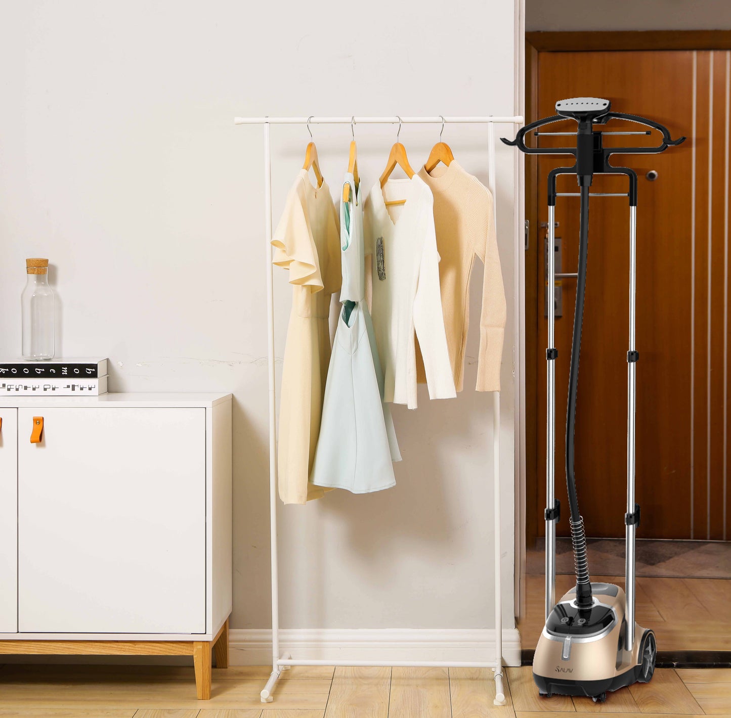 Heavy-Duty Dual Bar Garment Steamer w/ Bonus 3pc Descaler