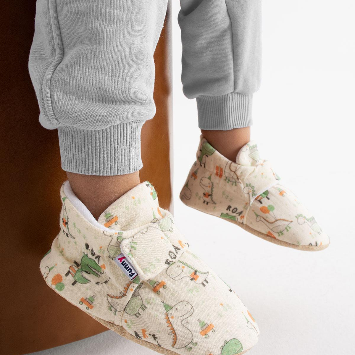 Safari Dreams Booties – Dinasour Print