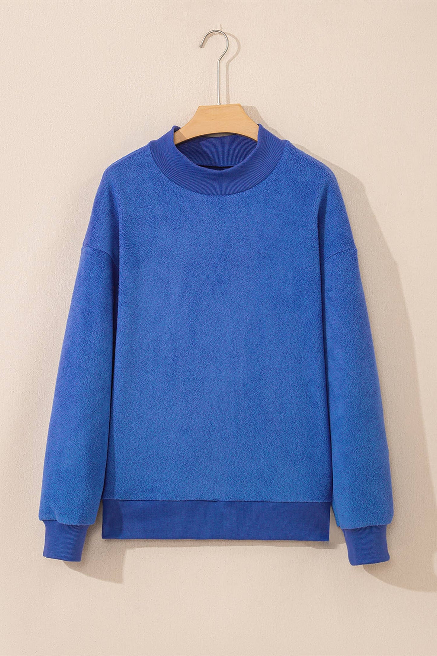 Oversize Reversible Mock Neck Sweatshirt