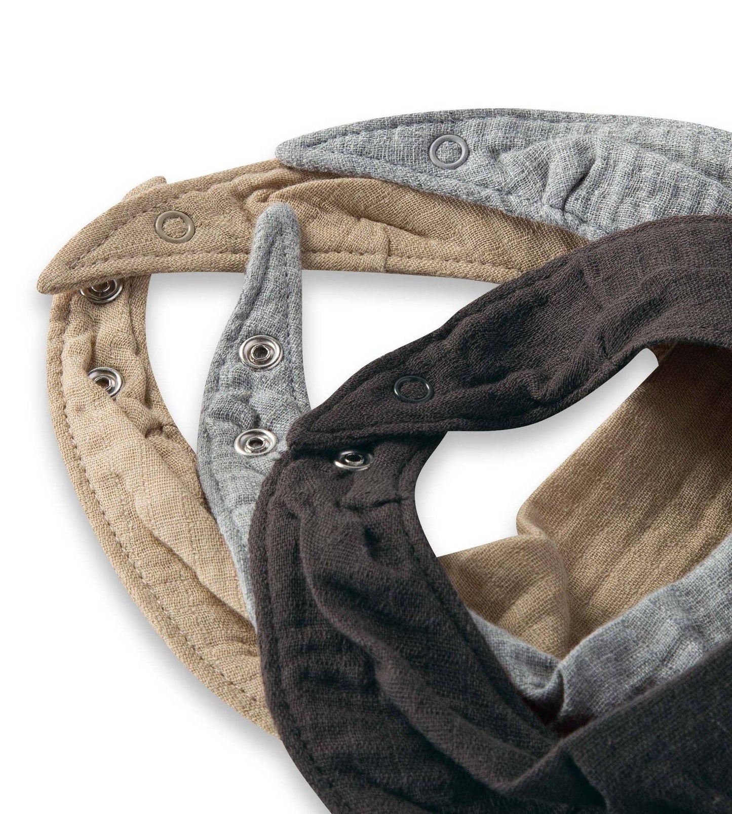 Organic Cotton Baby Bandana Bibs - Ash