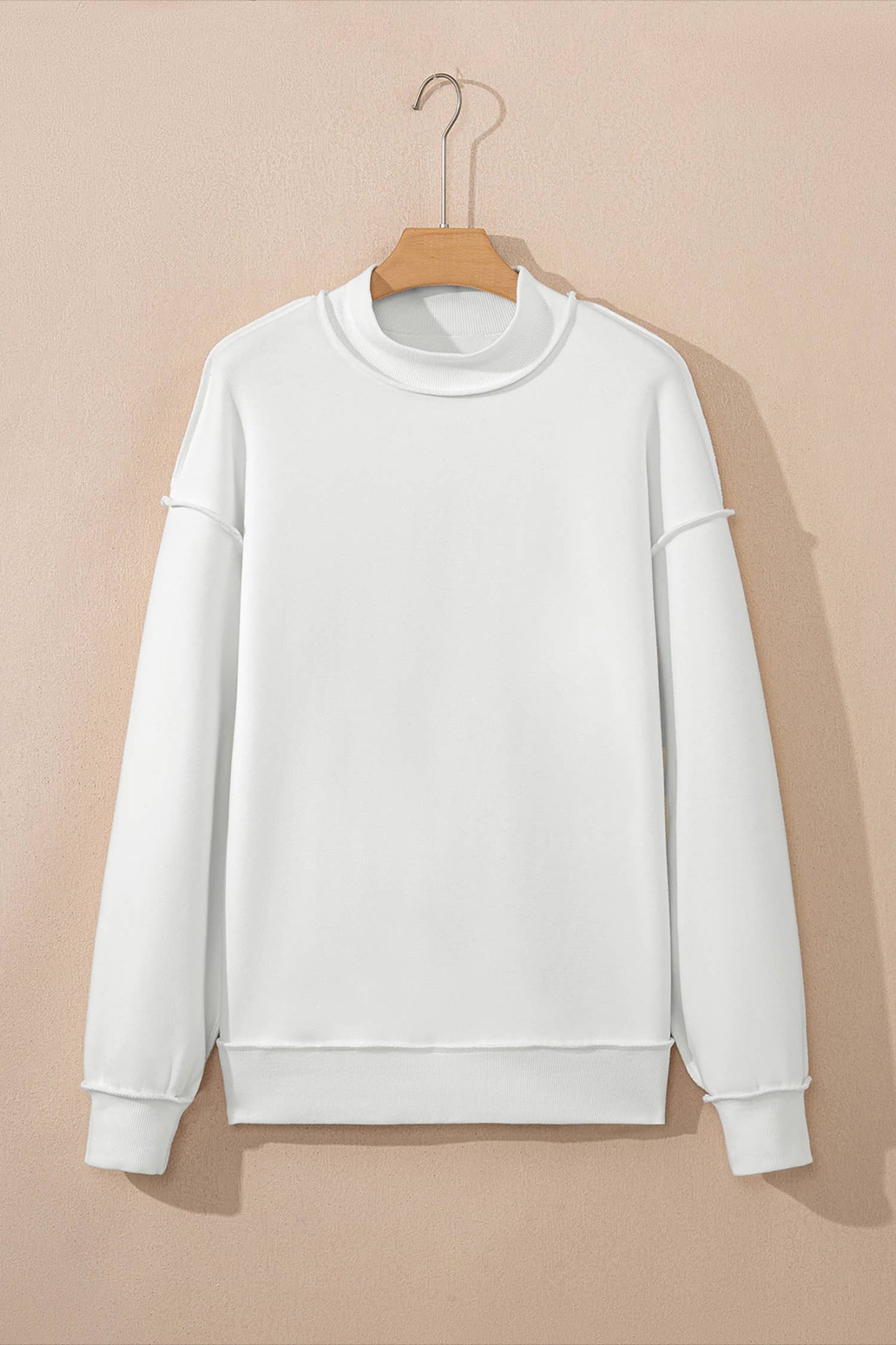 Oversize Reversible Mock Neck Sweatshirt