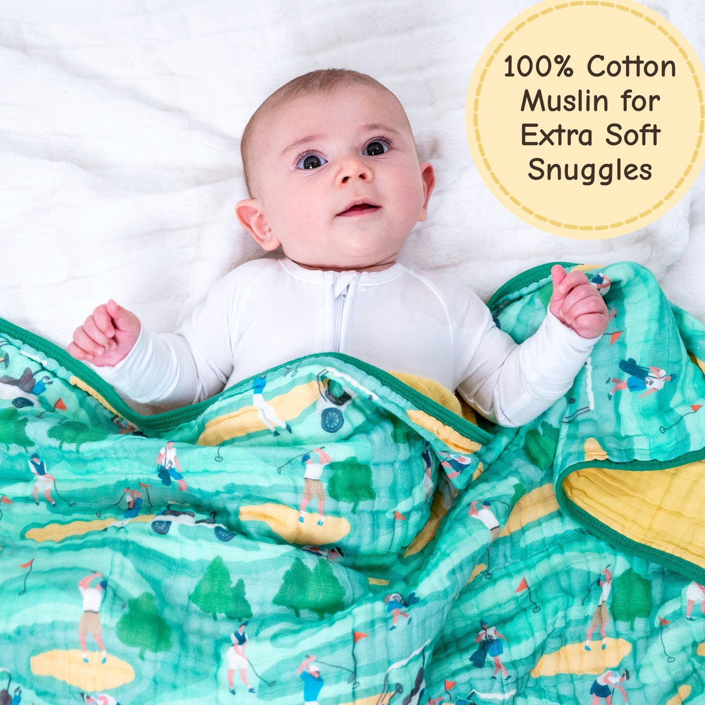 Muslin Quilt Baby & Kids Blanket Par-Tee Time Golf