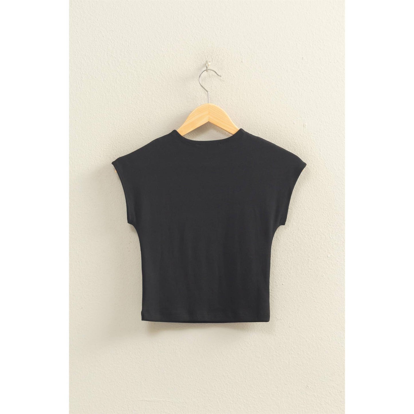 Fitted Cropped Cap Sleeve Top