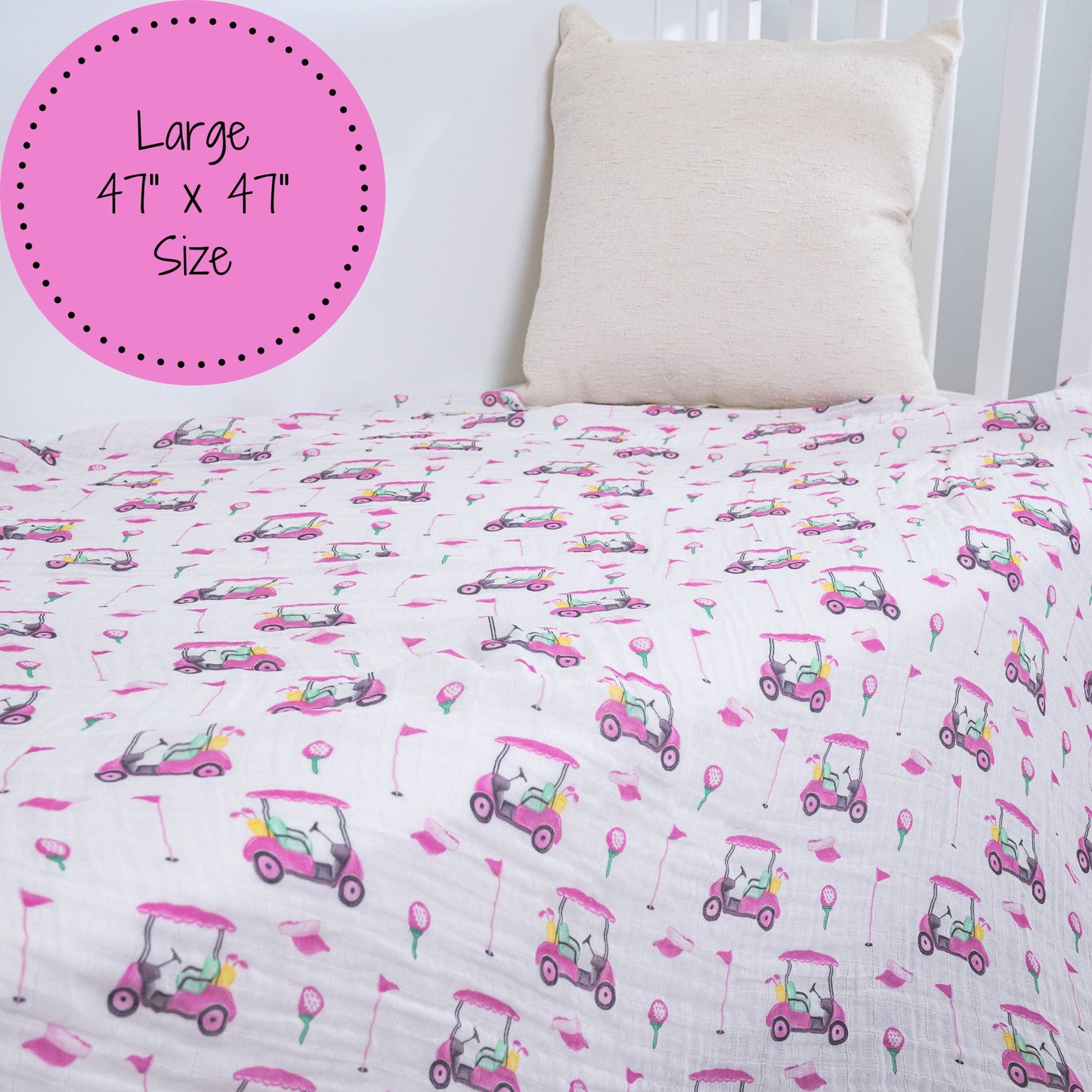 Baby Muslin Swaddle Blanket 47x47 Lil Miss Birdie