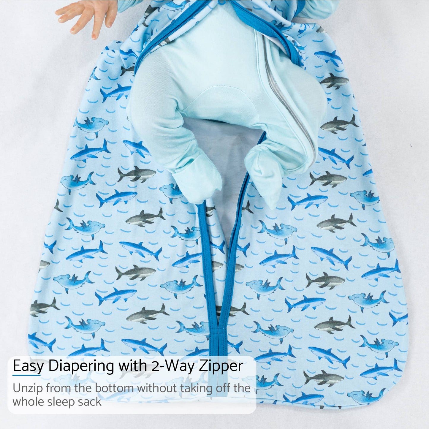 Organic Cotton Sleep Sack 0.5 TOG Jawsome Shark