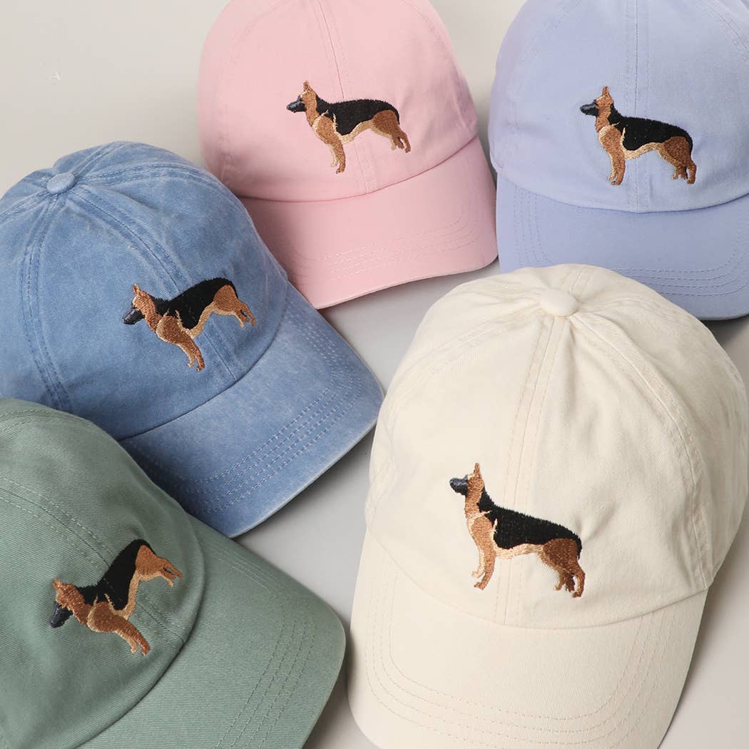German Shepherd Embroidery Cotton Baseball Cap