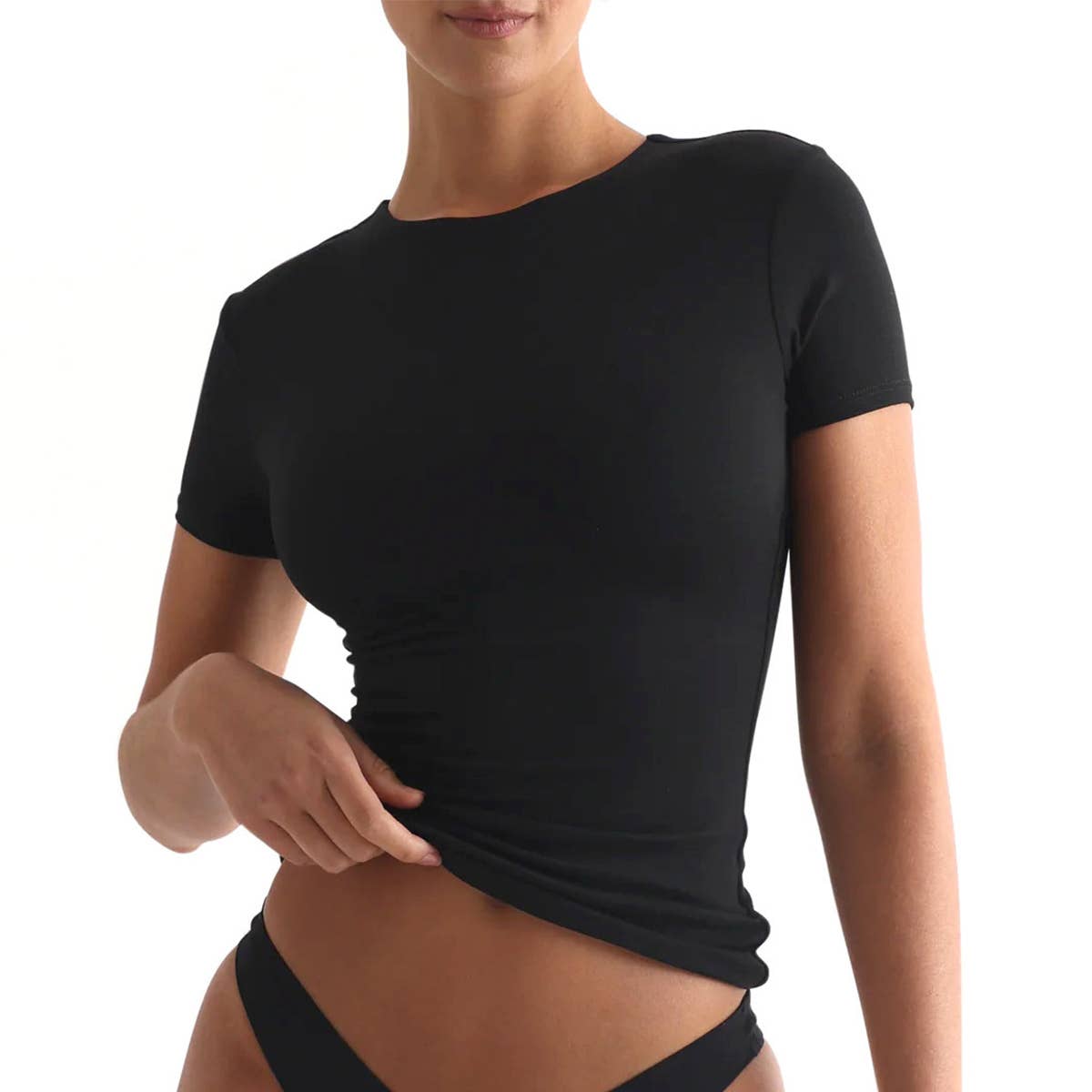 Fashion high sense simple short sleeve base T-shirt