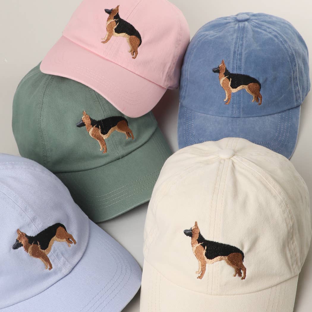 German Shepherd Embroidery Cotton Baseball Cap