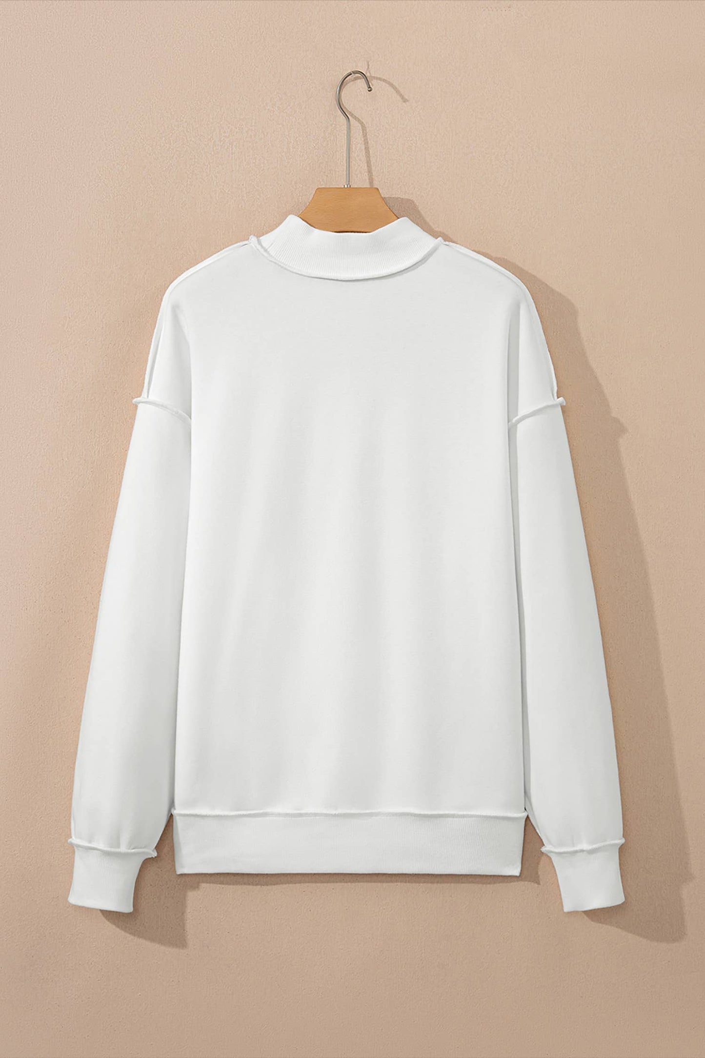 Oversize Reversible Mock Neck Sweatshirt