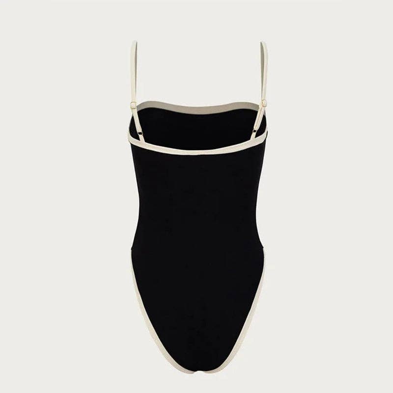 Simple Color Block Sexy One Piece Swimwear