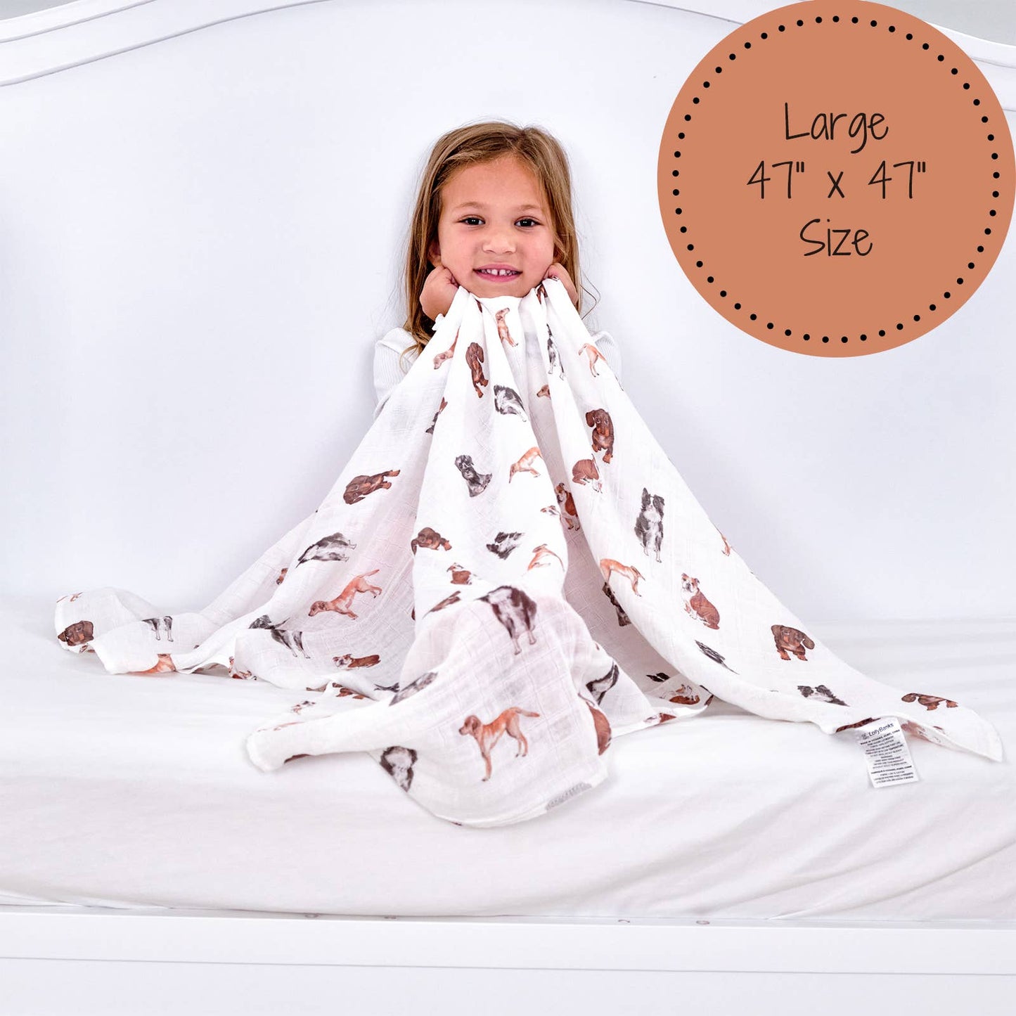 Baby Muslin Swaddle Blanket 47x47 Doggone Cute