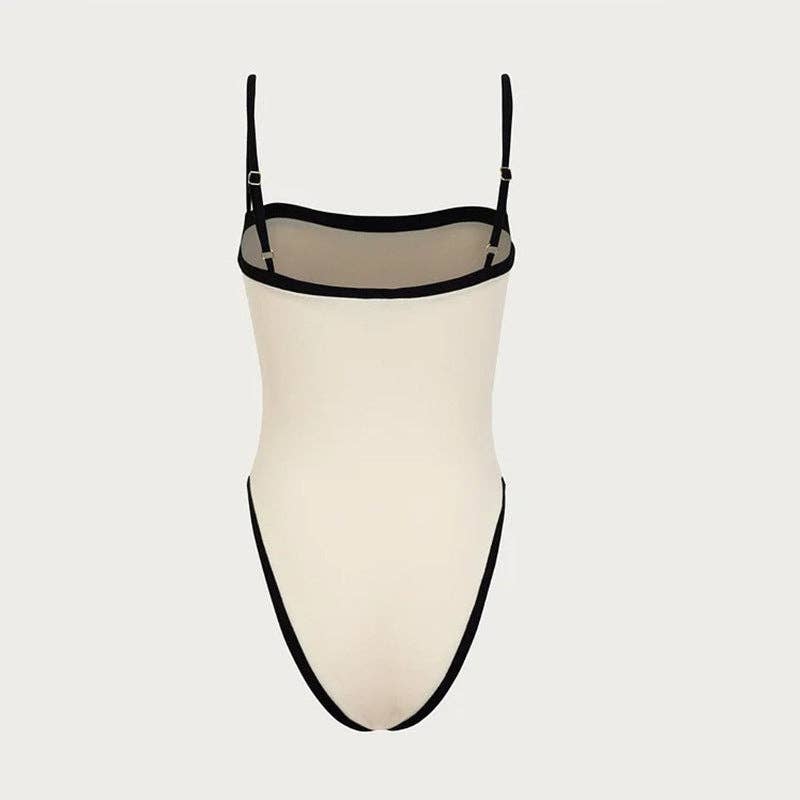 Simple Color Block Sexy One Piece Swimwear