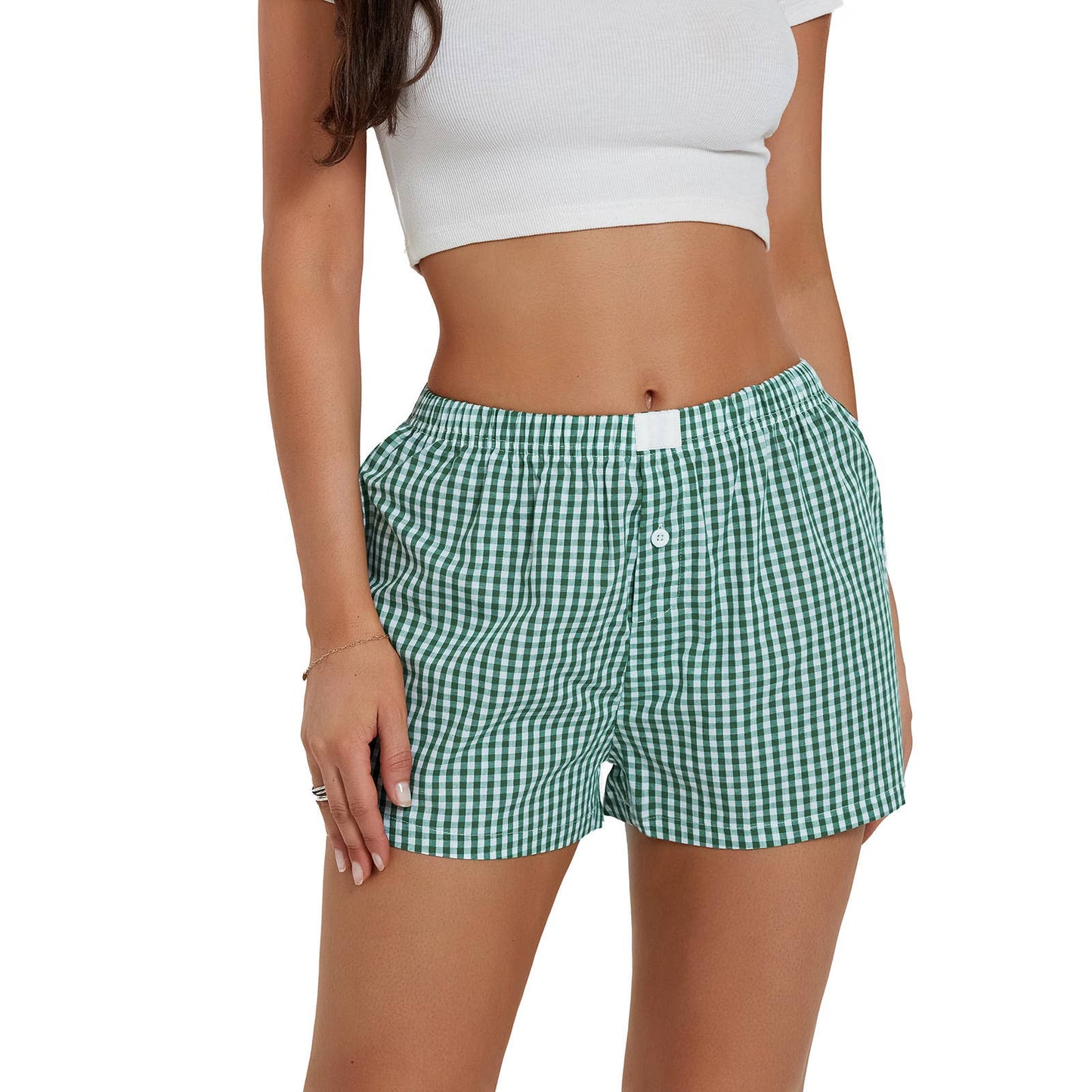 Trendy Daily Gingham Boxer Shorts