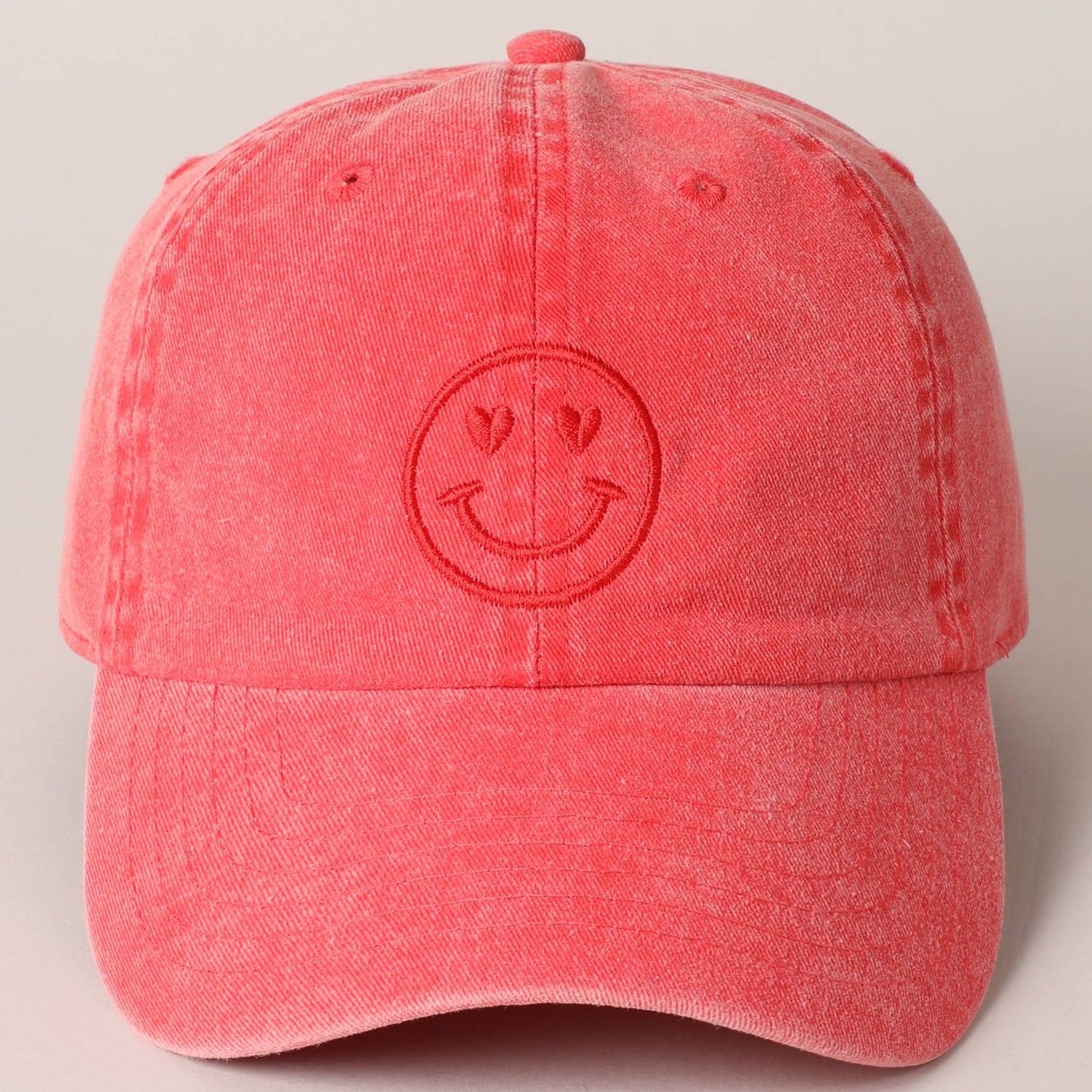 Valentine's Day Heart Happy Face Embroidered Cap