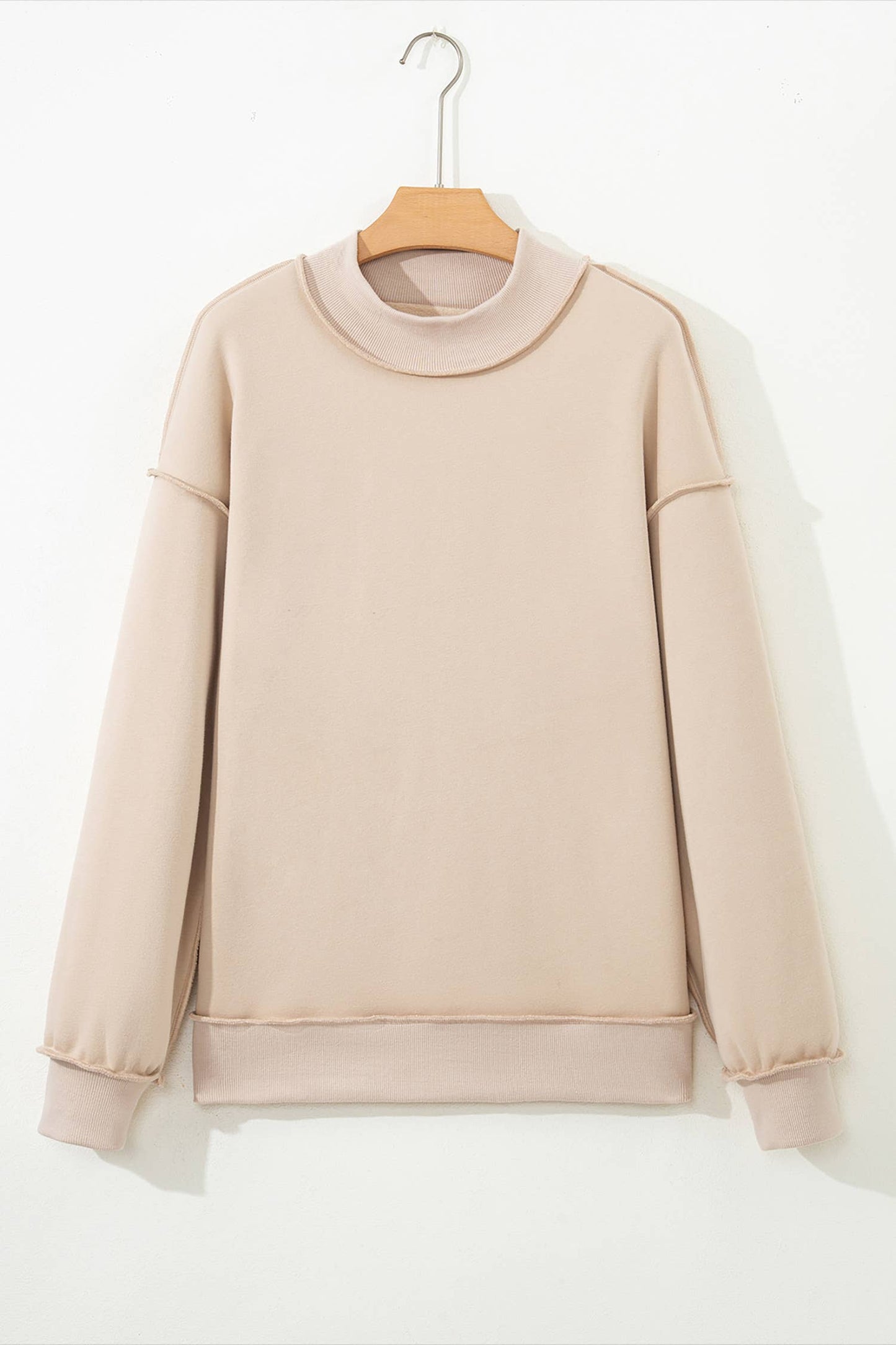Oversize Reversible Mock Neck Sweatshirt