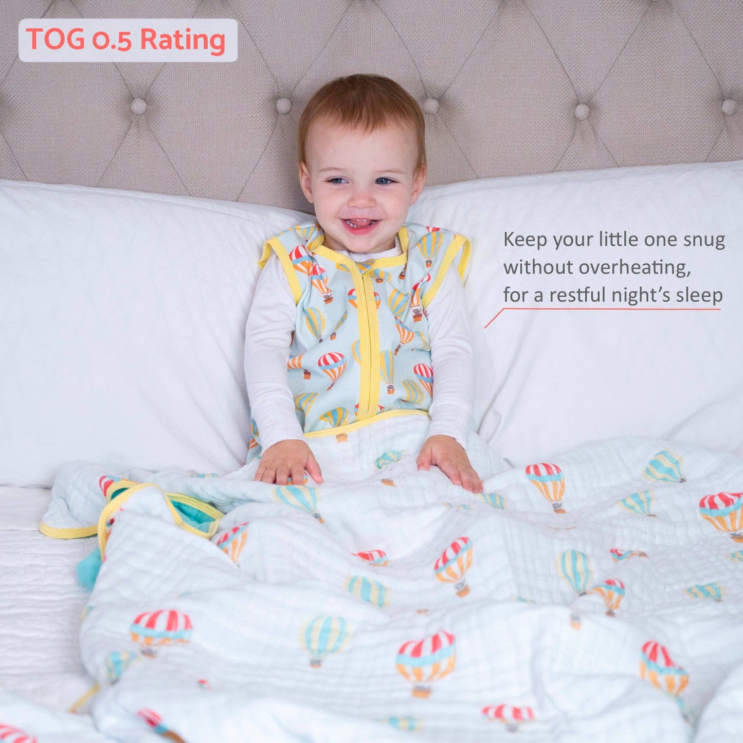 Organic Cotton Sleep Sack 0.5 TOG The Sky Is The Limit