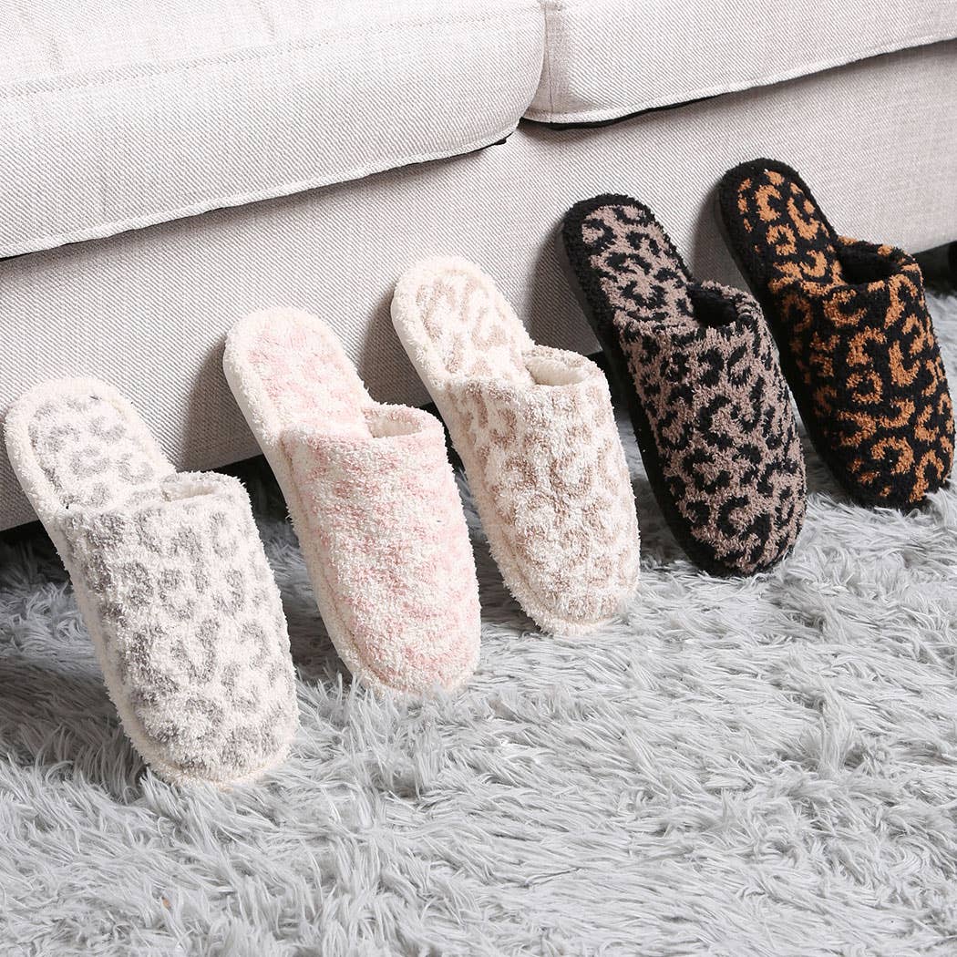 Winter Luxury Soft Leopard Pattern Slipper