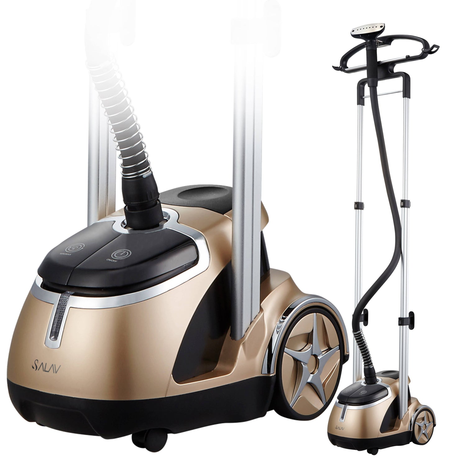 Heavy-Duty Dual Bar Garment Steamer w/ Bonus 3pc Descaler
