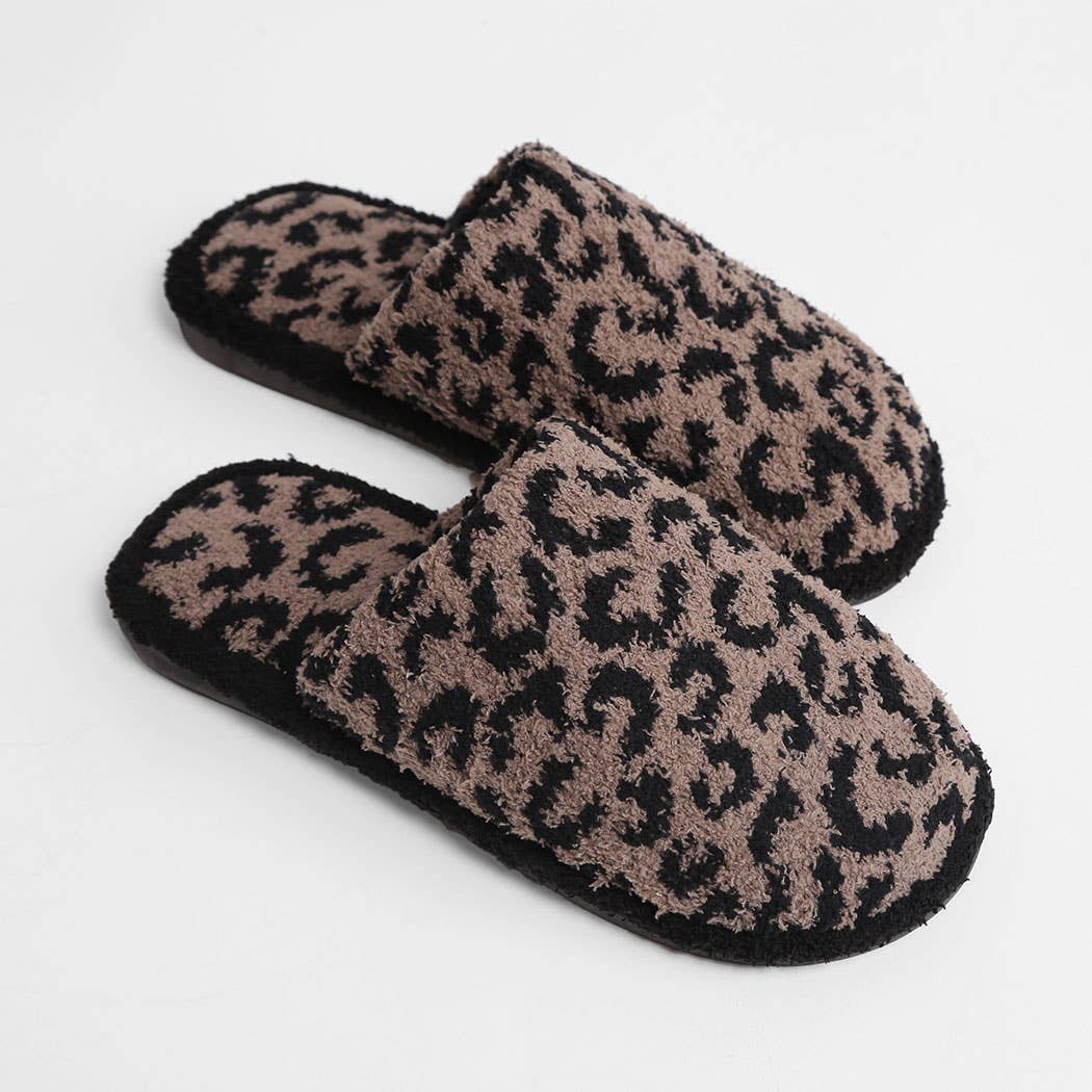 Winter Luxury Soft Leopard Pattern Slipper