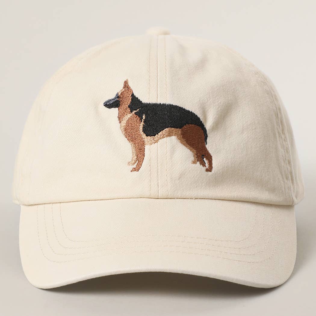 German Shepherd Embroidery Cotton Baseball Cap