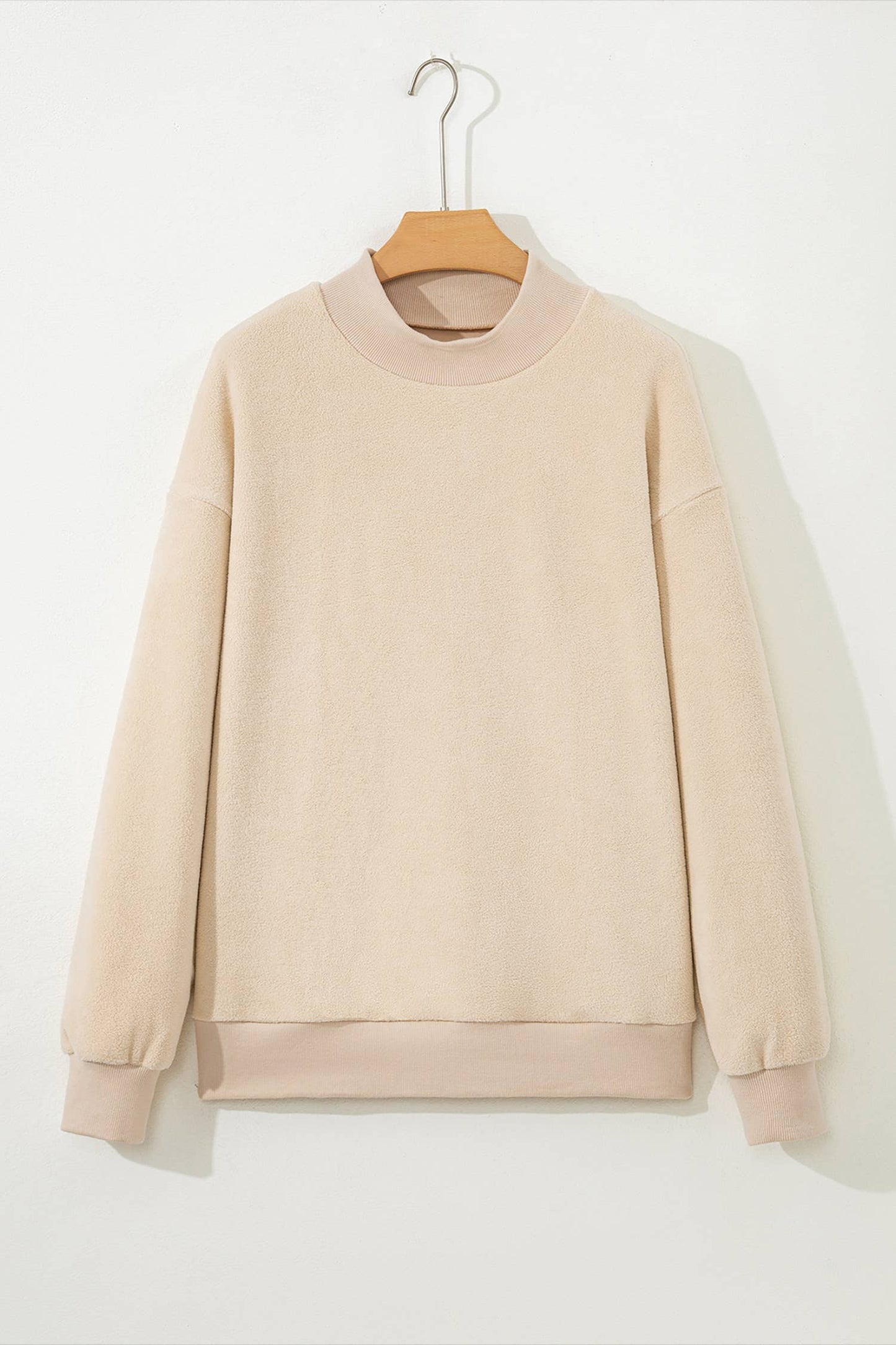 Oversize Reversible Mock Neck Sweatshirt