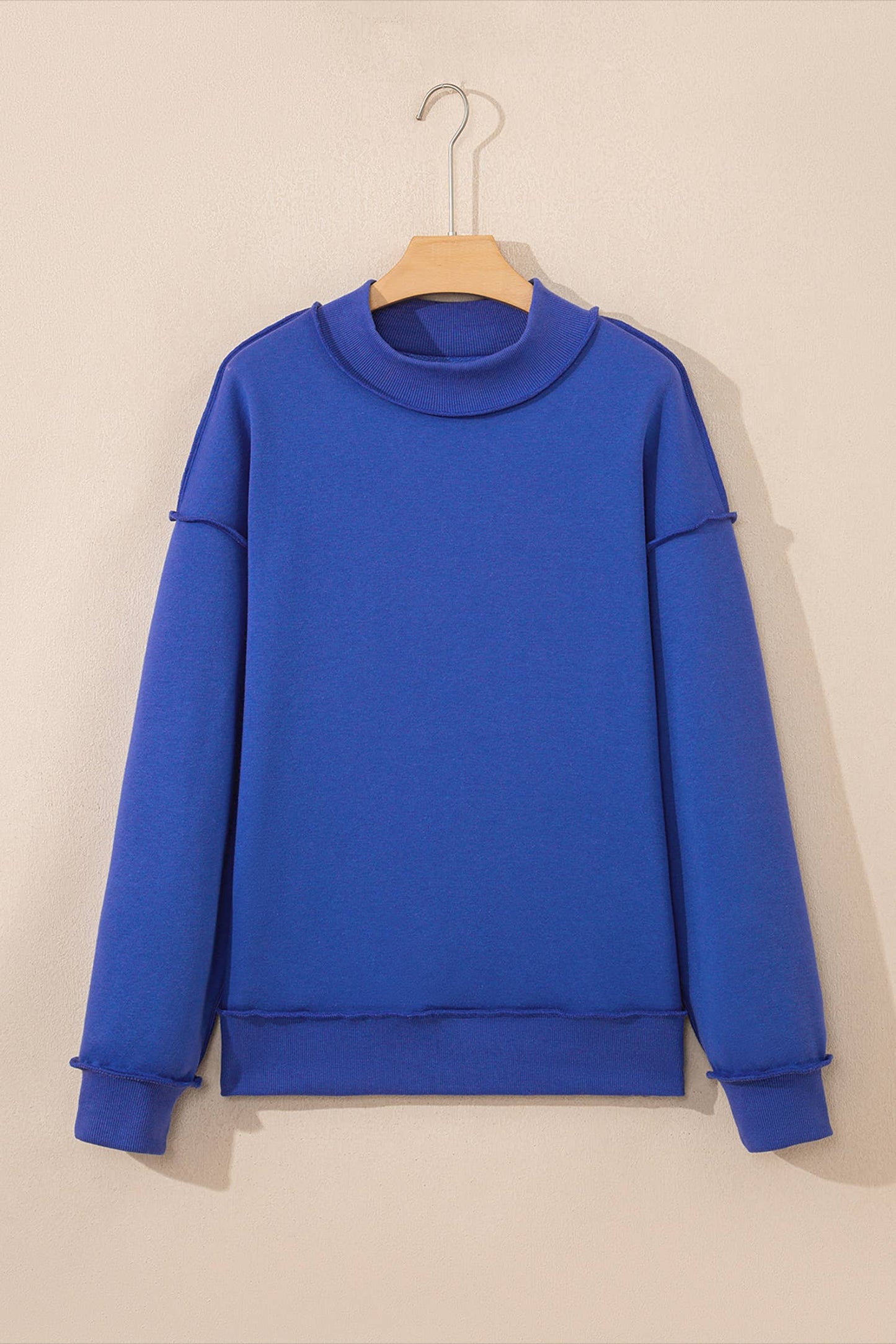 Oversize Reversible Mock Neck Sweatshirt