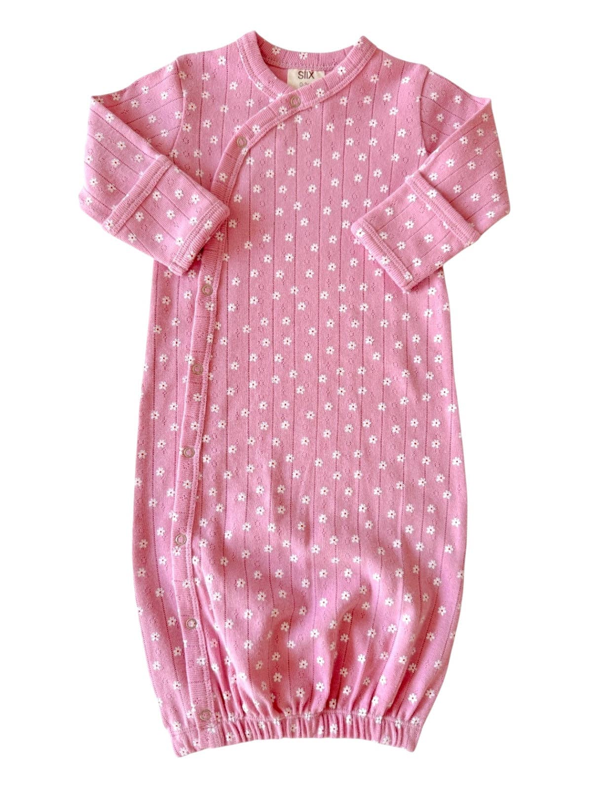 Pink Flower / Organic Pointelle Gown