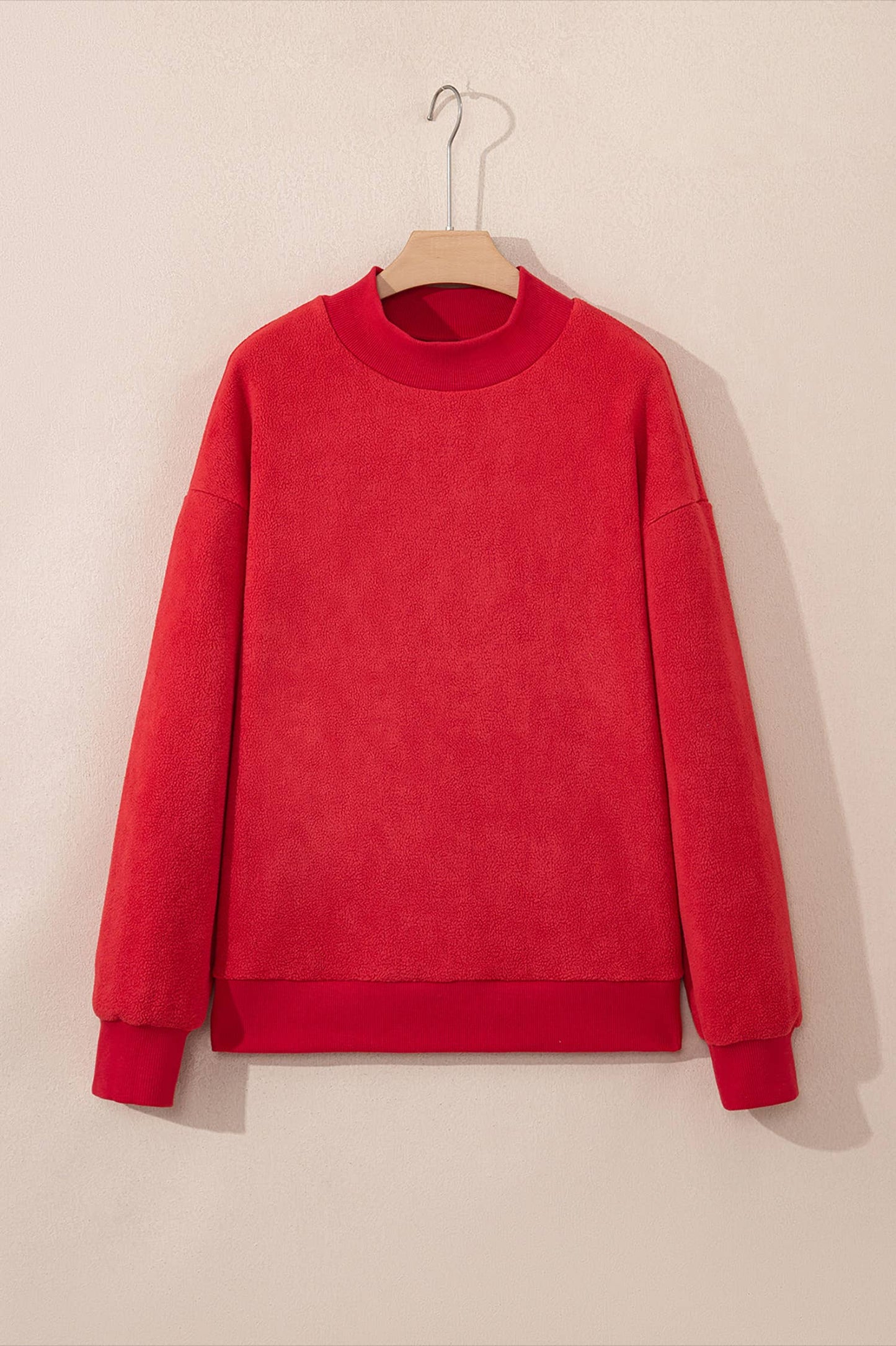 Oversize Reversible Mock Neck Sweatshirt
